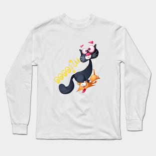 A struggle between two cats Long Sleeve T-Shirt